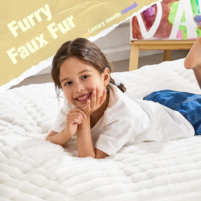 Hobestluk 4FT Bean Bag Chairs Adult Bean Bag with Portable Handle Comfy Large Bean Bag Chair with Removable Cover for Living Room Bedroom or Reading Nook (Stripe White, 4FT)