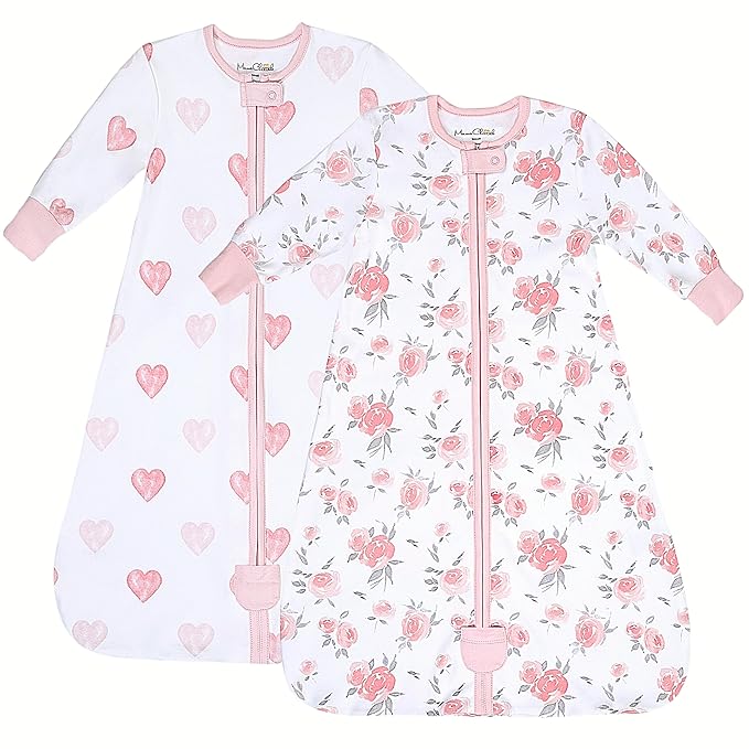 Mama Cheetah Baby Sleep Sack with Sleeves, 0.5 TOG Organic Cotton Wearable Blanket and Two-Way Zipper, Swaddle Transition Long Sleeve Sleeping Bag for Newborn Infant Toddler, 18-24 Months