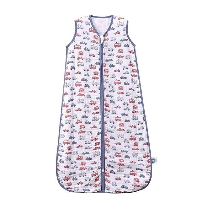 Baby Sleep Sack 2-4 T Baby Wearable Blanket 100% Organic Cotton 0.5 TOG Toddler Sleep Sacks 2- Way Zipper Soft Car 4 Layers 2T 3T 4T