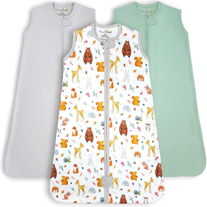 Mama Cheetah Baby Sleep Sack 0.5 TOG, Organic Cotton Baby Wearable Blanket with Two-Way Zipper, Swaddle Transition Baby Sleeping Bag for Newborn Infant Toddler Boy Girl, 6-12 Months