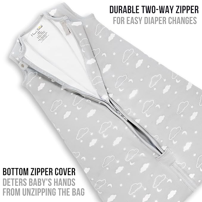 Mama Cheetah Baby Sleep Sack 2.5 TOG, Winter Baby Sleeping Bag with 2-Way Zipper, Organic Cotton Swaddle Transition Wearable Blanket for Boy Girl Infant Toddler, 12-18 Months, 1-Pack