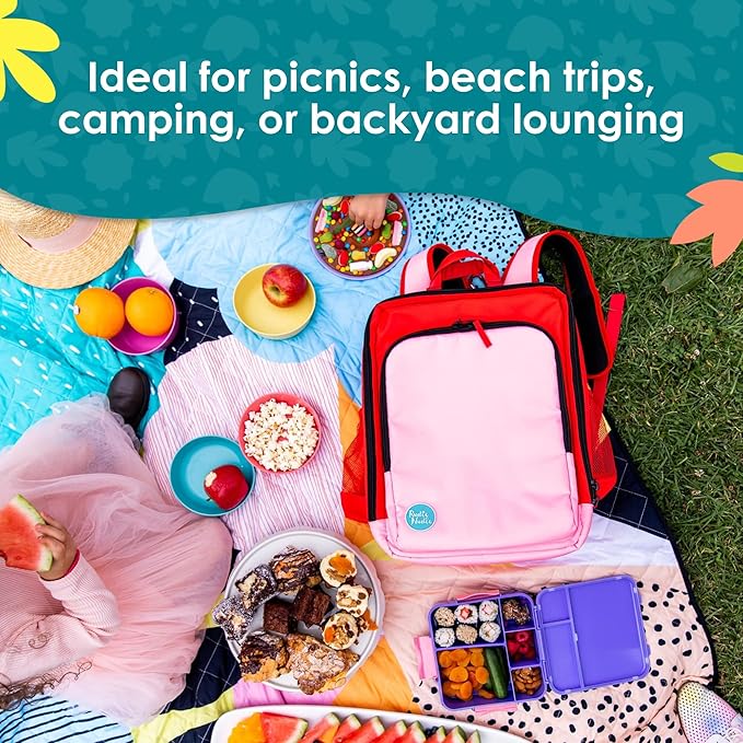 Jumbo Picnic Rug, Large Picnic Mat, 6'7" x 6'7", Outdoor Waterproof Picnic Blanket Beach Mat, Foldable & Waterproof, Picnic Blankets Ideal for Beach & Park, Outdoor Blanket, Happy Now