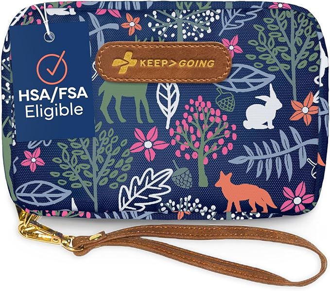 KeepGoing Travel First Aid Kit for Kids – 130 Pc. for Car, Home, Purse, Diaper Bag & Backpack with Latex-Free Bandages - Mini First Aid Kit Travel Size TSA-Approved