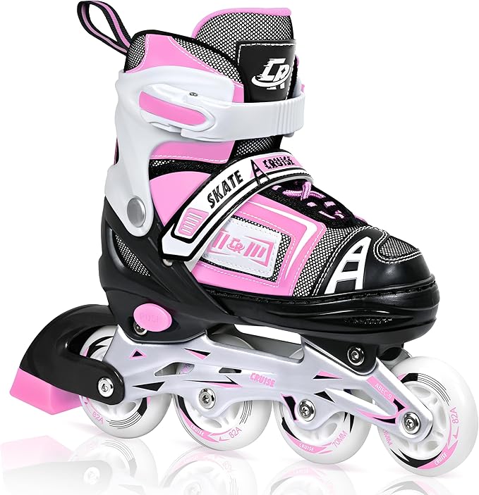 Adjustable Inline Skates for Kids, Teens, and Adults – ABEC-7 Bearings, PU Wheels, Comfortable Fit, for Indoor and Outdoor Skating