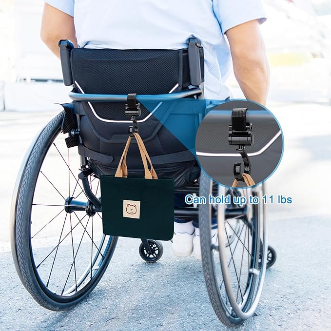 Accmor Universal Cup Holder with Hook, Stroller Cup Holder, 360° Rotatable Large Caliber Designed Bottle Holder for Stroller, Bike, Wheelchair, Walker, Scooter, Black