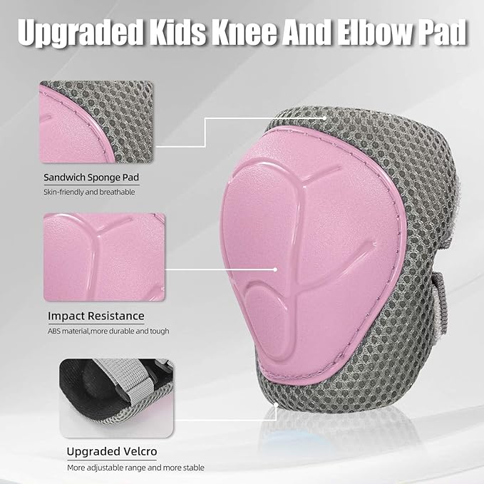Kids Bike Helmet and Pads Set for Ages 2–14, CPSC Certified Adjustable Helmet with Knee Elbow Wrist Guards, for Skateboard, Scooter, Skating, Rollerblading, Multi-Sport Protective Gear