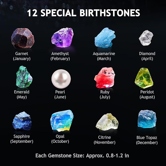 Japace Earth Science Kits for Kids Age 4-6-8-12-14, Birthstone Gemstone Dig Kit, Geology Kit with Break Your Own Geodes, Crystal Growing Experiment, Rock Mining Kit Birthday Gifts Toys for Boys Girls