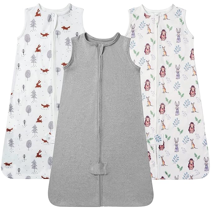 TotAha Sleep Sack 3-6 months, Buttery Soft Swaddle Transition Wearable Blanket Baby Sleeping Bag for Girl Boy,3 Pack 0.5 TOG