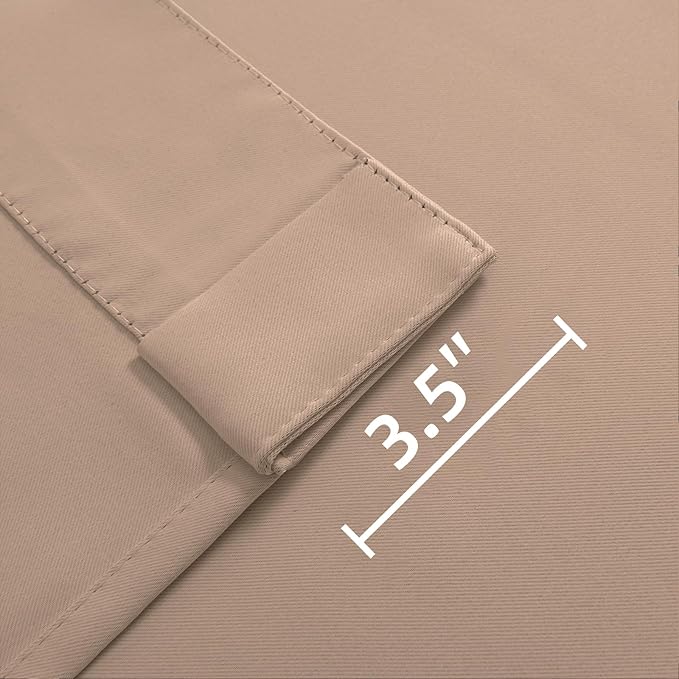 Joydeco Blackout Curtains 96 Inches Long for Bedroom, Thermal Insulated Black Out Curtains 2 Panels Set, Room Darkening Drapes for Living Room Window (W52 x L96 Inch, Khaki)