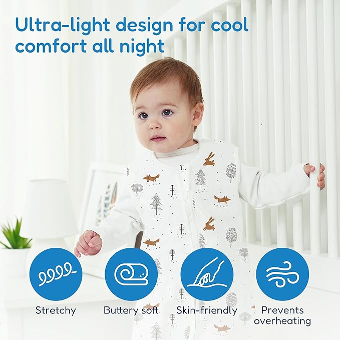 TotAha Sleep Sack 6-12 Months 3 Pack, Buttery Soft, Safe Wearable Blanket Baby Sleeping Bag with 2-Way Zipper for Girl Boy, 0.5 TOG