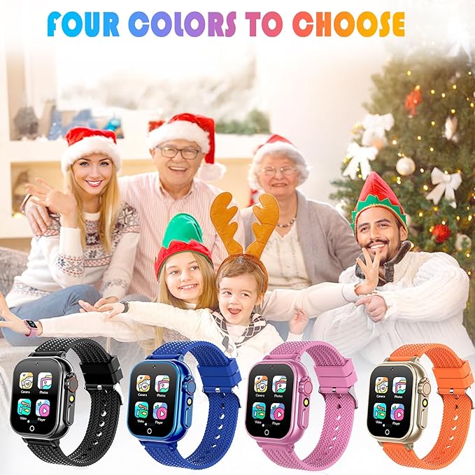 Goodatech Kids Smart Watch for Boys Girls, 1.54'' Smartwatch with 26 Puzzle Games,HD Camera,Video Music Player,Pedometer,Flashlight,Audio Book etc., Aluminum Case and Sport Band (Black)