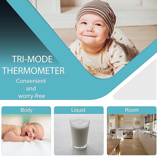 Amplim Non-Contact Forehead Thermometer & Case for Adults, Kids, Baby, FDA Cleared, Medical Grade, Touchless Infrared, 1-Sec Reading, Fever Alarm, Memory Recall, Quiet Mode, (White)