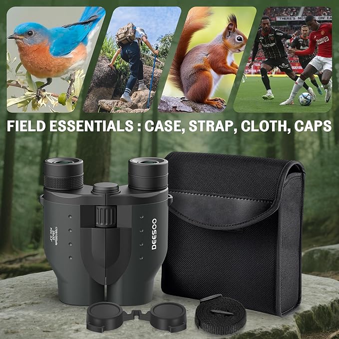 25x32 Binoculars for Adults Kids Compact - DEESOO High Powered Bird Watching Binoculars Lightweight with Small Size for Hunting Traveling Sports Hiking