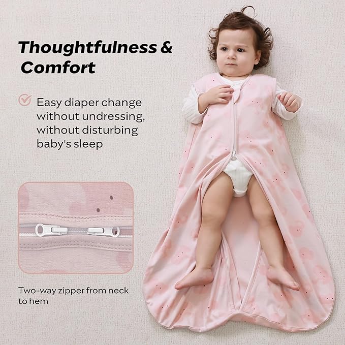 JELLYMONI Baby Sleep Sack 0-6 Months 0.5 Tog Wearable Blanket for Baby, 100% Cotton 3 Pack Infant Toddler Sleeping Sack Lightweight Soft 2-Way Zipper Sleepsack
