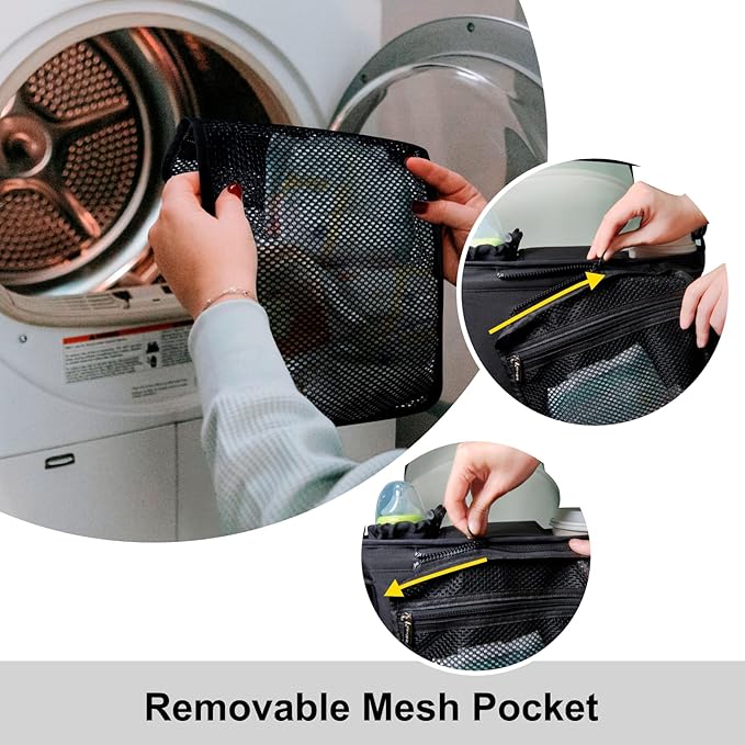 TOPDesign Universal Baby Stroller Organizer, Double Stroller Caddy with Detachable Mesh Bag & Heightened Insulated Cup Holders & Non-Slip Secure Hooks Accessories, Fits Most Strollers (Black)