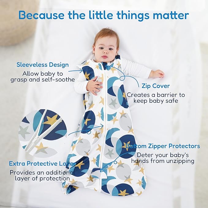 TotAha Sleep Sack 12-18-24 Months 3-Pack, Buttery Soft Baby Wearable Blanket, Light Baby Sleeping Bag with 2-Way Zippers for Boys and Girls, 0.5 TOG