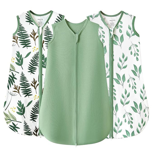 JELLYMONI Baby Sleep Sack 18-24 Months 100% Cotton Wearable Blanket, 0.5 TOG Soft Lightweight Toddler Sleeping Sack 3 Pack 2-Way Zipper Newborn Sleep Sacks