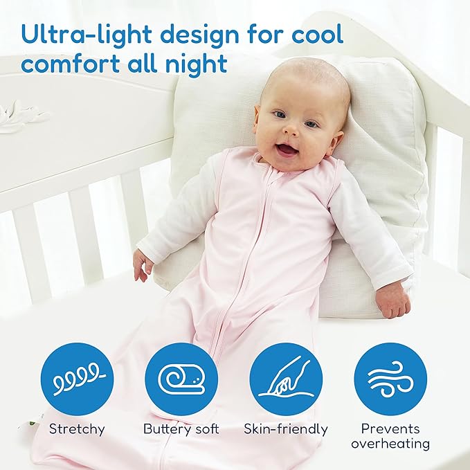 TotAha Sleep Sack 0-3 months 3 Pack, Buttery Soft Newborn, Infant Sleeping Bag for Girls, Light Baby Wearable Blanket, 0.5 TOG