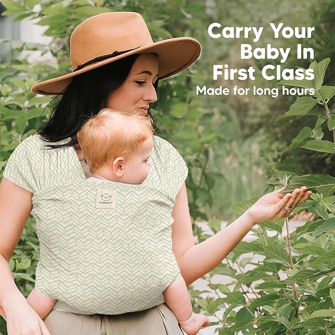 KeaBabies Baby Wrap Carrier - All in 1 Original Baby Carrier Newborn to Toddler Sling, Easy to Wear, Hands Free Bonding, Lightweight, Breathable Infant Wraps (Chevron Maze)