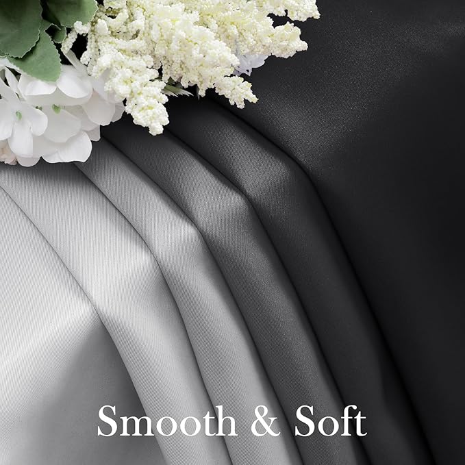 HOMEIDEAS Black Ombre Blackout Curtains 52 X 96 Inch Length Gradient Room Darkening Thermal Insulated Energy Saving Grommet 2 Panels Window Drapes for Living Room, Bedroom