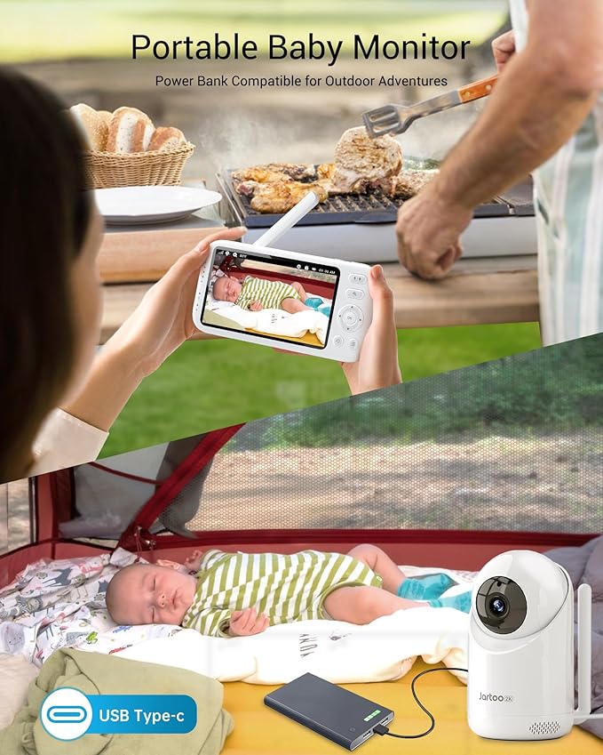2K Video Baby Monitor with Camera and Audio, 3000ft Long Range Baby Monitor No WiFi 5.5" FHD Screen ANC Baby Camera Wireless, Feeding Clock, Night Vision, 2-Way Talk, AI Cry Detect, 6000mAh