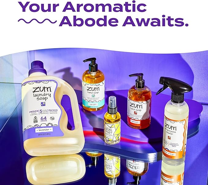 Indigo Wild Zum Clean Laundry Soap - Plant-Based Liquid Laundry Soap - Contains Baking Soda, Essential Oils & Saponified Coconut Oil - Sweet Orange Scent - 64 fl oz