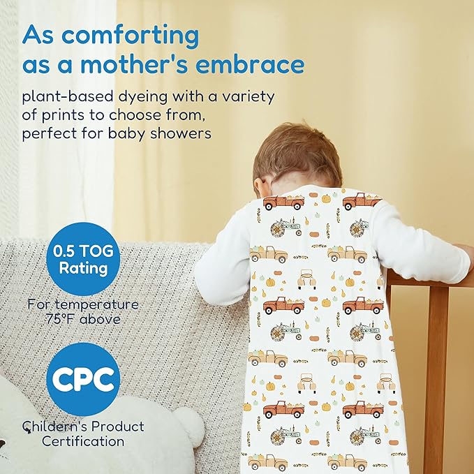 TotAha Sleep Sack 6-12-15 Months 3-Pack,Stretchy,Buttery Soft Swaddle Transition Sleeping Bag,Light Baby Wearable Blanket with 2-Way Safe Zippers for Boys and Girls, 0.5 TOG