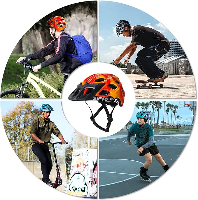 Kids Bike Helmet, SIFVO Kids Helmet 8+ Boys and Girls Bike Helmet with Cool Visor, Bike Helmets for Kids, Youth Bike Helmet Kids Mountain Bike Helmet Lightweight and Sturdy【55-58cm】