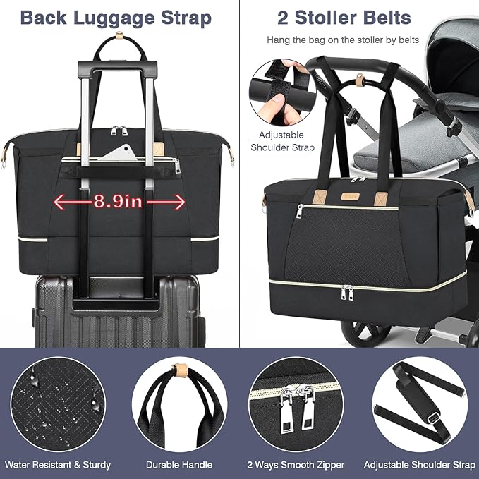 ITIEZY Diaper Bag Tote for Baby - Large Mommy Bag with Portable Changing Pad Pacifier Case, Hospital Bags Travel Baby Bag