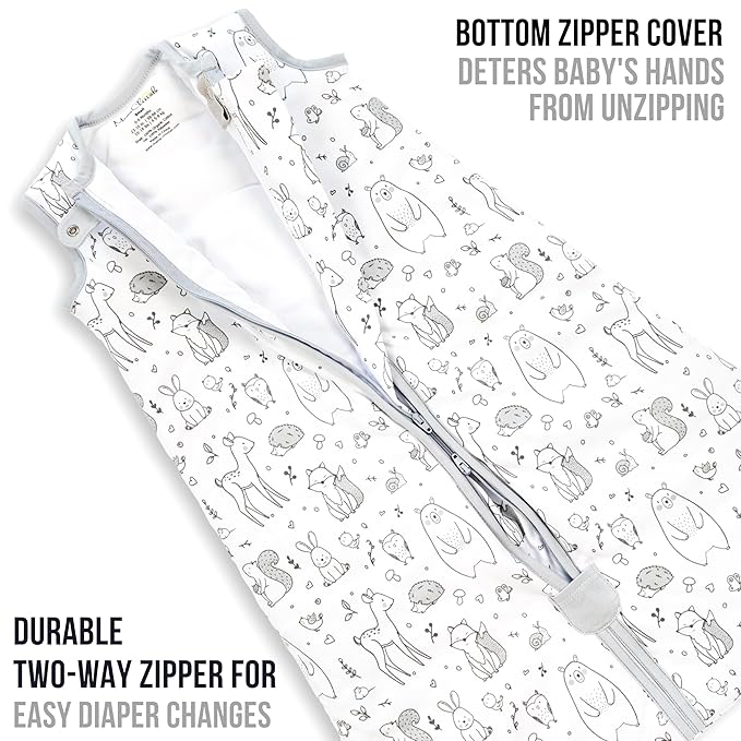 Baby Sleep Sack 1.0 TOG, Organic Cotton Baby Wearable Blanket with Two-Way Zipper, Swaddle Transition Baby Sleeping Bag, All-Season Sleep Sack for Newborn Infant Toddler Boy Girl, 2-Pack, 18-24 Month