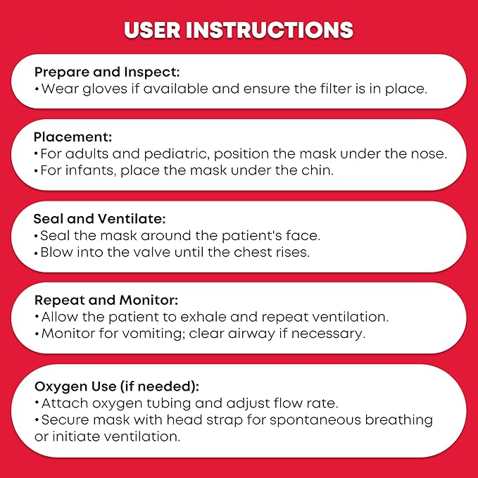 Adult and Infant CPR Mask Combo Kit – 8-Pack – 16 Valves, 8 Gloves, 16 Alcohol Pads – Emergency Resuscitation Kit for First Responders