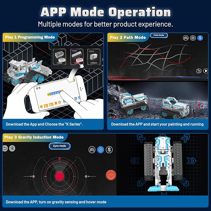 5 in 1 Robot Building Kit, Remote & App Control Educational Projects, 706Pcs DIY Tank & Garden Cars STEM Build Toys Sets for 8+ Years Old Boys and Girls