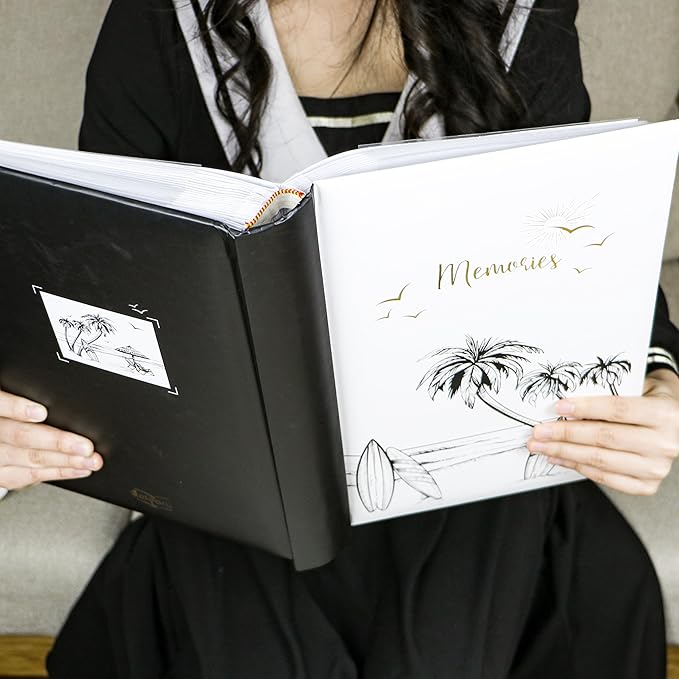 Holoary Travel Photo Album 4x6 - 300 Photos, Three Pictures Per Page, Memo Area, Beach & Vacation Memories