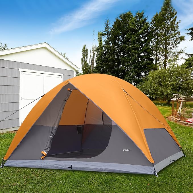 Amazon Basics Camping Tent, 3-Season Dome Design with Rainfly