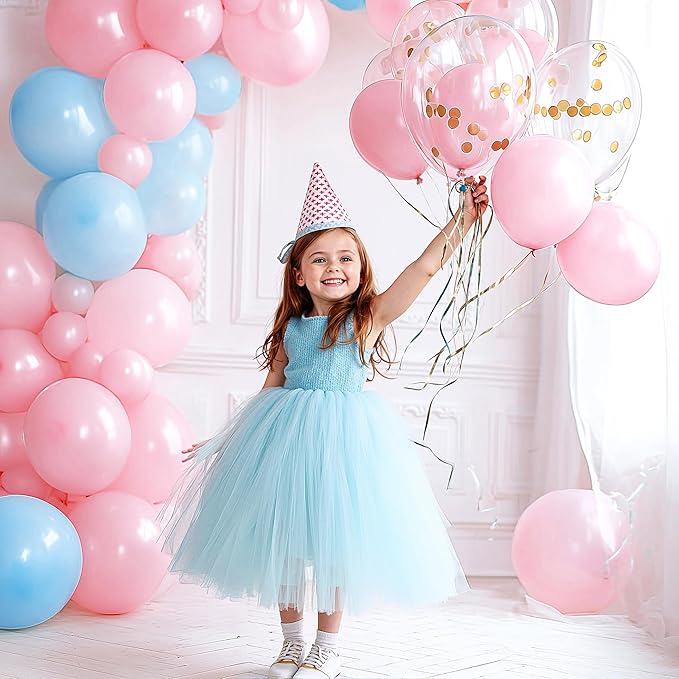 JOYIN 150 Pcs Pastel Pink Balloons, Different Sizes 18 12 10 5 Inch Pastel Pink Latex Balloon Arch Kit with Instruction for Birthday Decoration Party Graduation Wedding Holiday