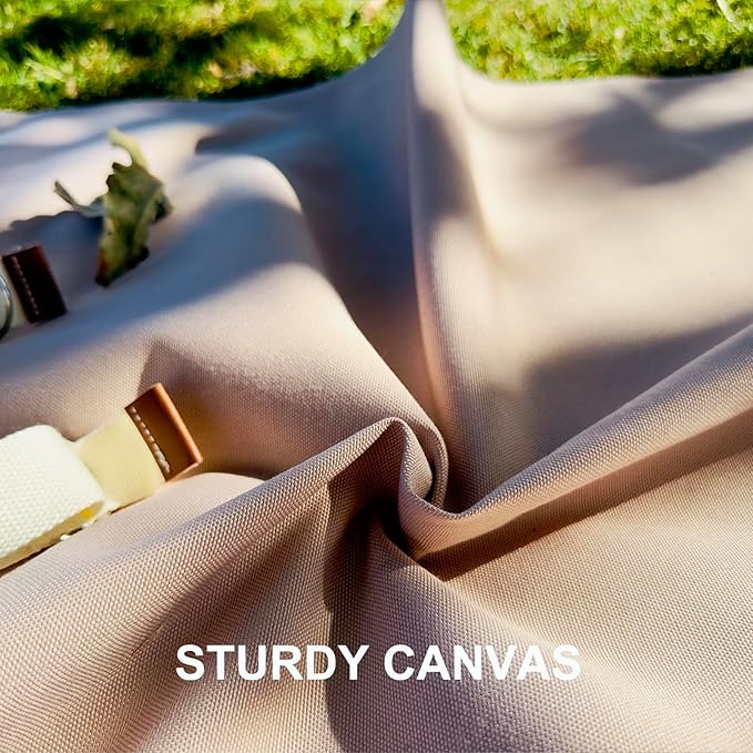 4'9" x 6'3" White Lightweight Water-Resistant Canvas Mat – Picnic, Outdoor, Beach, Park, Camping, Toy Mat