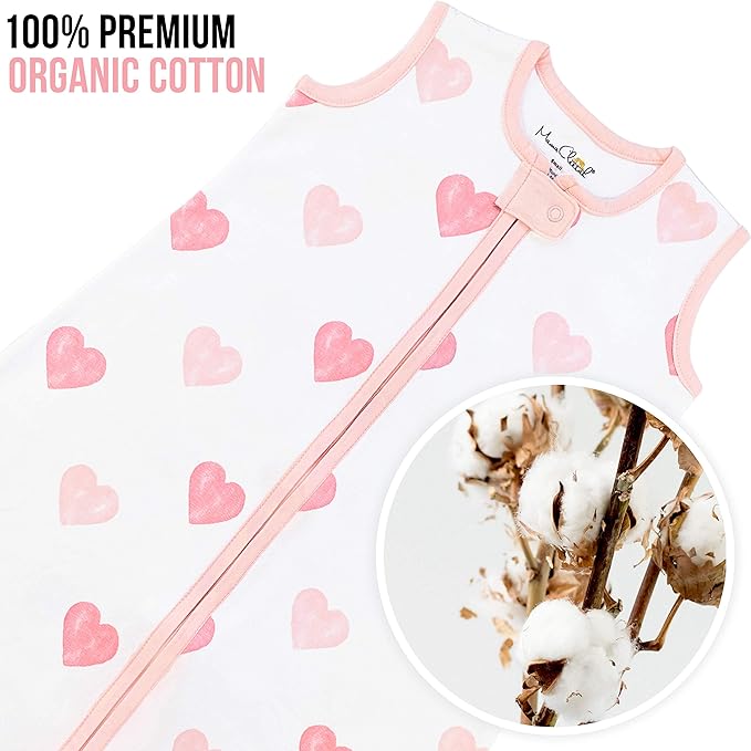 Mama Cheetah Baby Sleep Sack 0.5 TOG, Organic Cotton Baby Wearable Blanket with Two-Way Zipper, Swaddle Transition Baby Sleeping Bag for Newborn Infant Toddler Boy Girl, 24-48 Months