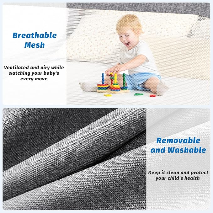 3-Piece King Size Bed Rails for Toddlers, with Headboard Rod -Height Adjustable Baby' Safety Bed Rails Guard for King Size Bed(3Pack 78.7"x78.7"x74.8"-Gray)