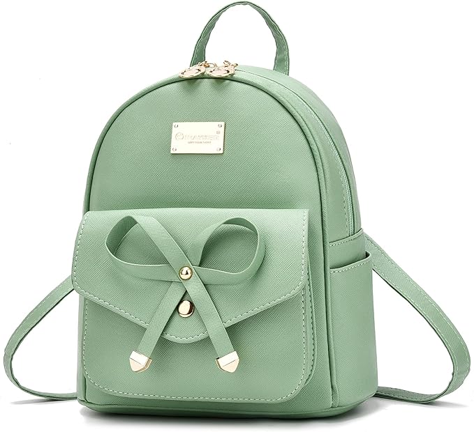 I IHAYNER Girls Bowknot Cute Leather Backpack Mini Backpack Purse for Women