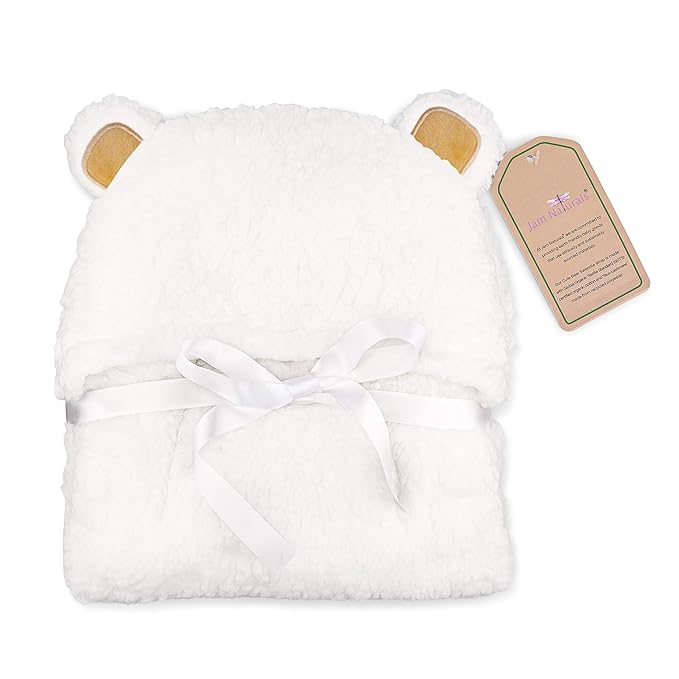 Jam Naturals-Cute Bear Organic Newborn Swaddle Wrap-Gender Neutral Soft Baby Blanket, Newborn Baby Registry Gift (Golden Brown, 0-3m)