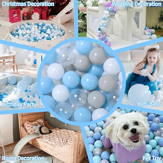 GOGOSO 100 Pieces Ball Pits Balls - 2.2 inch Pearl Pink Plasticballs for Children Toddlers Plastic Oceanball Swim Toys Bals for Kids Playhouse Pool