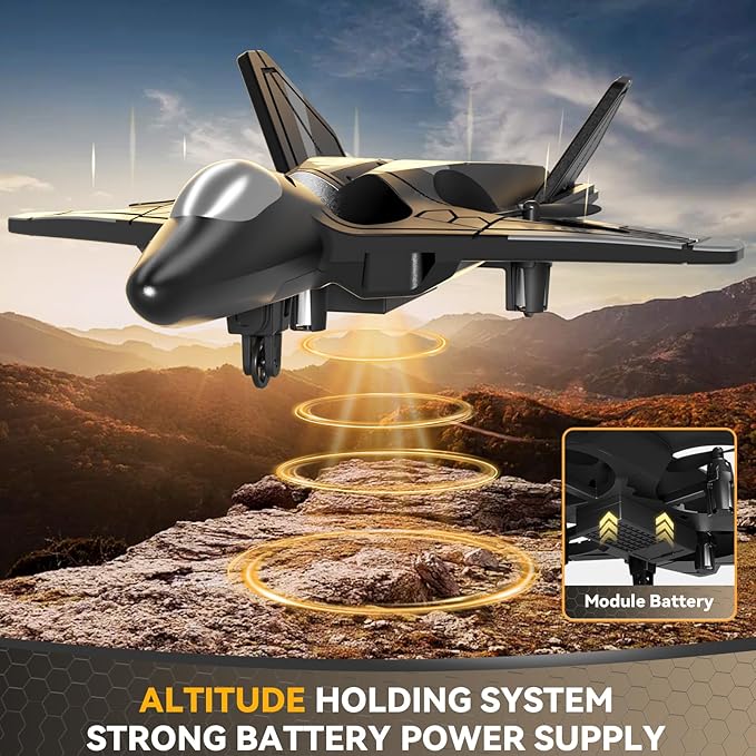 4DRC V31 Foam RC Planes Remote Control Airplanes for Kids Adults 4-7 8-16, Remote Control Planes Fighter Jet with Light, 360° Flip Fighter Jet Toy, Gravity Sensing, Stunt Roll, Gifts for Kids Boys