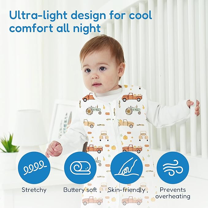 TotAha Sleep Sack 0-6 months 0.5 TOG, Lightweight Summer Transition Sleeping Bag for Babies Boy Girl, Infant Baby Wearable Blanket 3-Pack, 0.5 TOG
