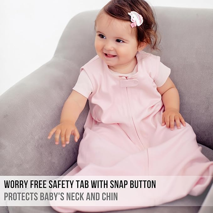 Mama Cheetah Baby Sleep Sack 0.5 TOG, Organic Cotton Baby Wearable Blanket with Two-Way Zipper, Swaddle Transition Baby Sleeping Bag for Newborn Infant Toddler Boy Girl, 0-3 Month