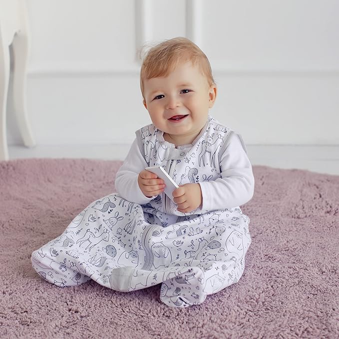 Baby Sleep Sack 1.0 TOG, Organic Cotton Baby Wearable Blanket with Two-Way Zipper, Swaddle Transition Baby Sleeping Bag, All-Season Sleep Sack for Newborn Infant Toddler Boy Girl, 2-Pack, 18-24 Month