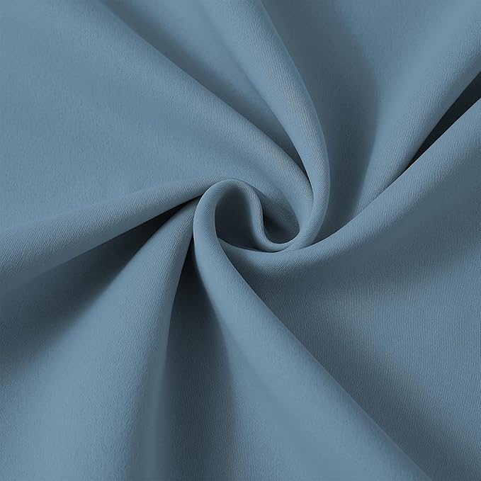 KEQIAOSUOCAI Dusty Blue Pleat Wide Width Drapes 80 x 84 inch Long 2 Panels - Thermal Insulated Room Divider Curtains for Bedroom/Living Room/Patio, Pinch Pleated Curtain Panel with Hooks
