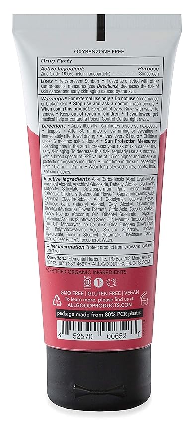 All Good Baby & Kids Sunscreen Lotion for Face & Body - UVA/UVB Broad Spectrum, SPF 30, Zinc Oxide, Coral Reef Friendly, Water Resistant - Zinc, Shea Butter, Coconut Oil, Aloe (3 oz)(3-pack)