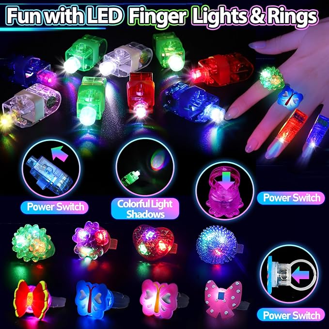 112PCS Glow in the Dark Party Supplies for Kids Adults, Light Up Party Favors with Light Up Glasses, 50 Glow Sticks Bulk Pack for DIY Bracelets Necklaces, Neon Party Supplie Decorations for Hallowee