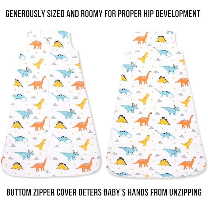 Baby Sleep Sack 1.0 TOG, Organic Cotton Baby Wearable Blanket with Two-Way Zipper, Swaddle Transition Baby Sleeping Bag, All-Season Sleep Sack for Newborn Infant Toddler Boy Girl, 18-24 Months, 1-Pack