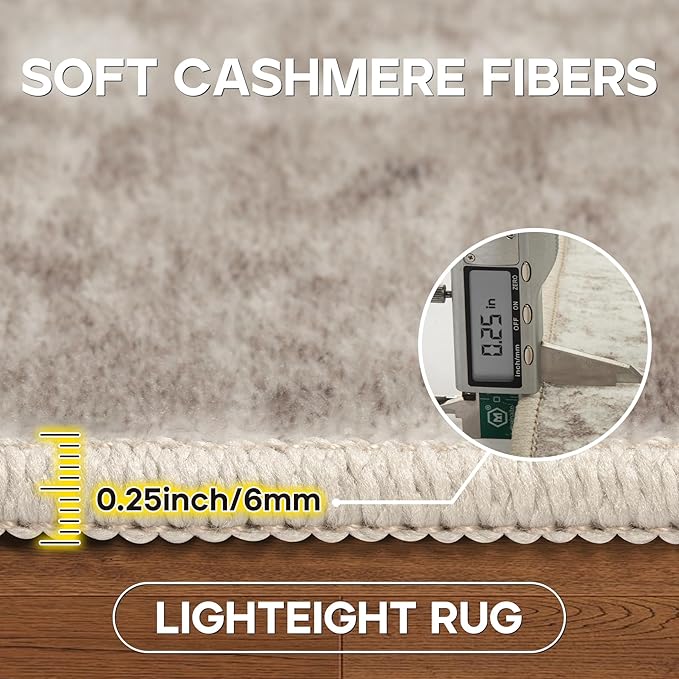 9x12 Area Rugs for Living Room Rug Washable: Modern Large Rug for Dining Room Bedroom Carpet Non Slip 9 by 12 Indoor Abstract Nursery Home Office Brown Grey